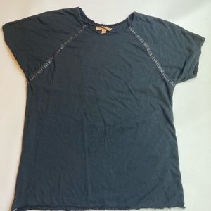 Zara Black Goth top with Leather Detail